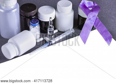 Purple Awareness Ribbon. World Lupus Day. Autoimmune Disease. Immune System Disorders. May Lupus Awa