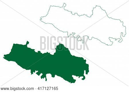 Jamtara District (jharkhand State, Republic Of India, Santhal Pargana Division) Map Vector Illustrat