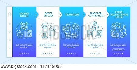 Workspace Tendencies Onboarding Vector Template. Responsive Mobile Website With Icons. Web Page Walk