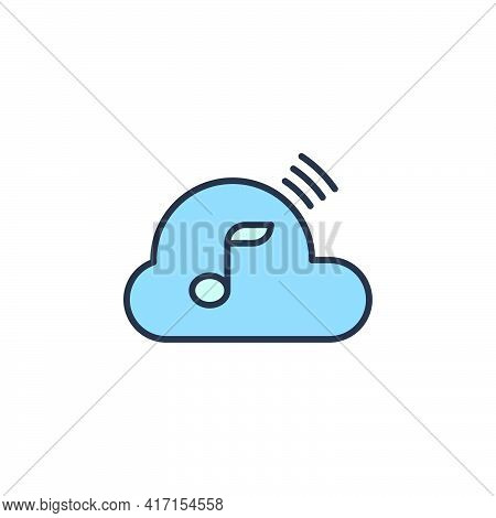 Music Streaming Service Icon Isolated On White And Black Background. Sound Cloud Computing, Online M