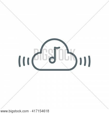 Music Streaming Service Icon Isolated On White And Black Background. Sound Cloud Computing, Online M