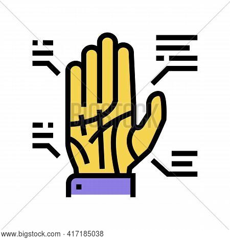 Palmistry Astrological Color Icon Vector. Palmistry Astrological Sign. Isolated Symbol Illustration