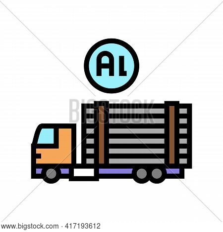 Transportation And Delivery Aluminium Production Color Icon Vector. Transportation And Delivery Alum