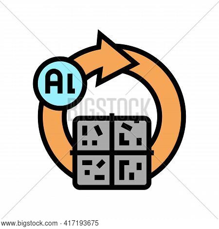 Recycling Aluminium Production Color Icon Vector. Recycling Aluminium Production Sign. Isolated Symb