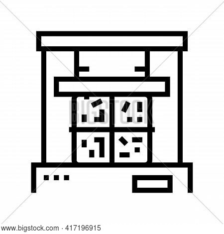 Pressing Aluminium Line Icon Vector. Pressing Aluminium Sign. Isolated Contour Symbol Black Illustra
