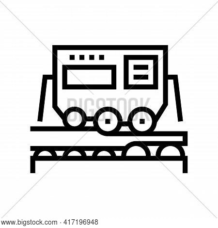 Transportation Aluminium Production Line Icon Vector. Transportation Aluminium Production Sign. Isol