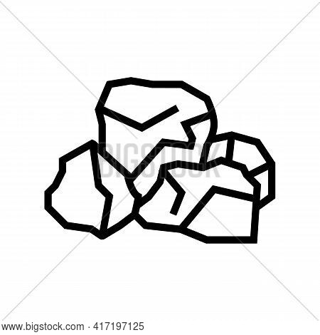 Bauxite Aluminium Production Line Icon Vector. Bauxite Aluminium Production Sign. Isolated Contour S