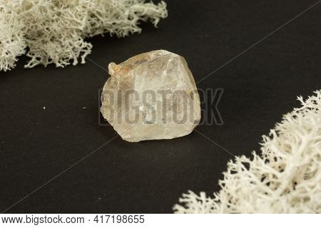Smoky Quartz From Brazil. Natural Mineral Stone On Black Background. Mineralogy, Geology, Magic Of S