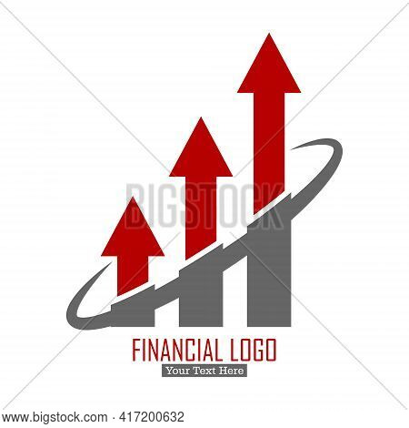 Financial Logo. Dynamic Growth Of Arrows Breaking Out Of The Circle. Vector Illustration For A Logo 