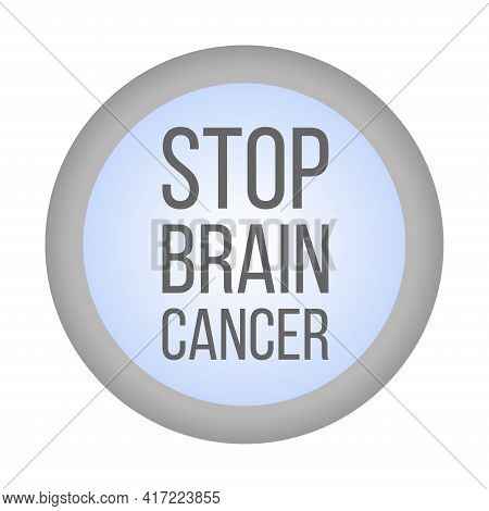 Emblem For Brain Cancer Awareness Month With Text. Vector Illustration.