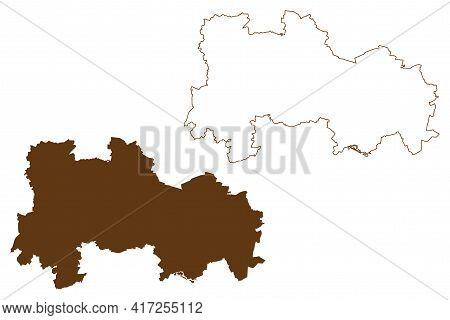 Havelland District (federal Republic Of Germany, Rural District, State Of Brandenburg) Map Vector Il
