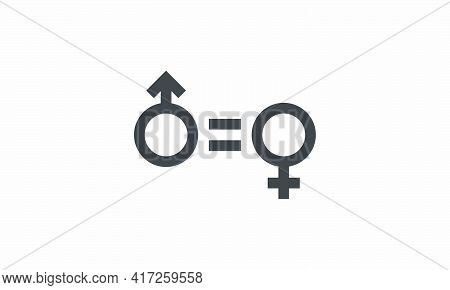 Male Female Equality Gendel Vector Illustration. Creative. Isolated On White Background.