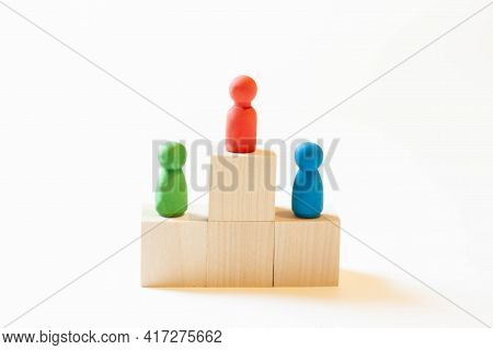 Business Winners Concept. Career Ladder In Business. Business Success