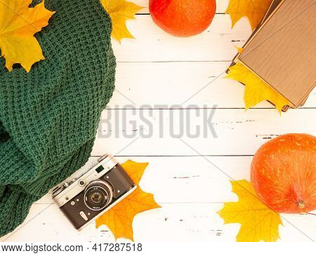 Dzerzhinsk, Russia-october 20, 2021: Retro Film Camera And Autumn Atmosphere