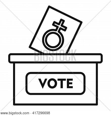 Woman Vote Right Icon. Outline Woman Vote Right Vector Icon For Web Design Isolated On White Backgro