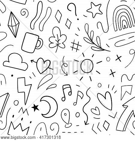 Element Decoration Doodle Pattern Seamless. Vector Illustration
