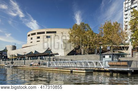 Melbourne, Australia - May 17, 2019: The Southgate Shopping Mall Along Southbank Promenade From The 