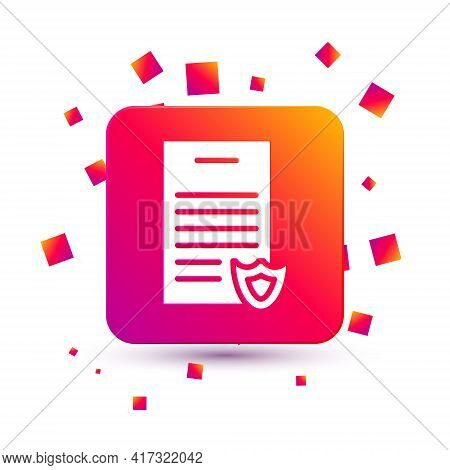 White Firearms License Certificate Icon Isolated On White Background. Weapon Permit. Square Color Bu