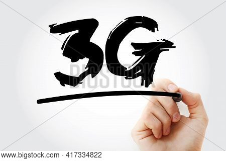 3g - Third Generation Cellular Data Text With Marker, Technology Concept Background