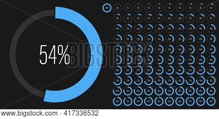 Set Of Circle Percentage Diagrams Meters From 0 To 100 Ready-to-use For Web Design, User Interface U