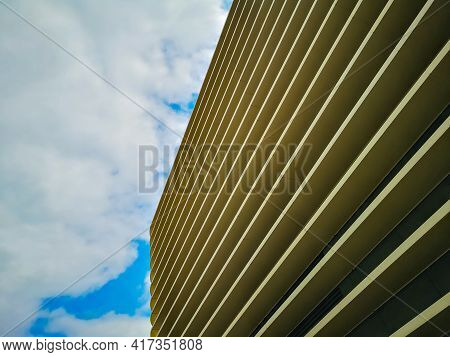 Wroclaw, Poland - June 16 2020: Looking Up To Facade Of Renoma Shopping Mall