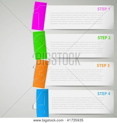 Tutorial strisce di carta con colore adesivi Eps10 illustrazione vettoriale