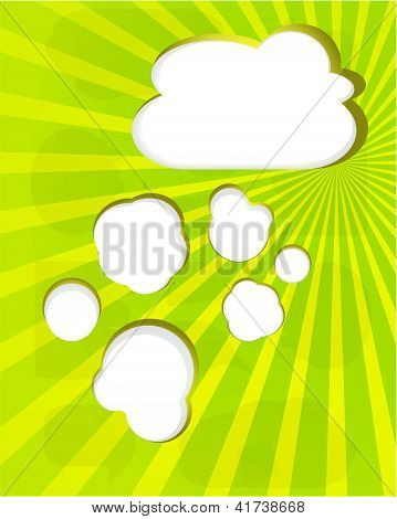 Pozadí abstraktní s paprsky a Cloud rám