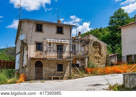 The Historic Center Of San Capone City At July 2020 After The Earthquake Of Central Italy In 2016