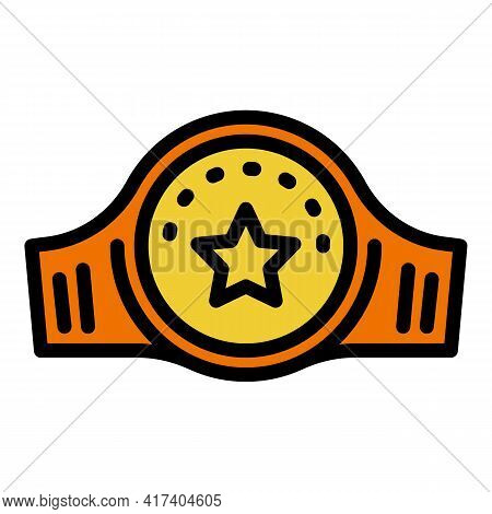 Champion Box Belt Icon. Outline Champion Box Belt Vector Icon For Web Design Isolated On White Backg