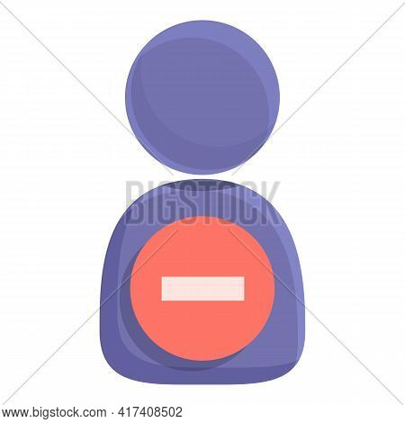 Delete User Permanently Icon. Cartoon Of Delete User Permanently Vector Icon For Web Design Isolated