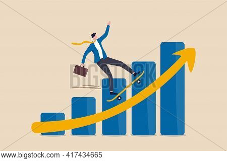 Business Growth Moving Forward, Company Recover From Crisis And Accelerate Growing Up Concept, Smart
