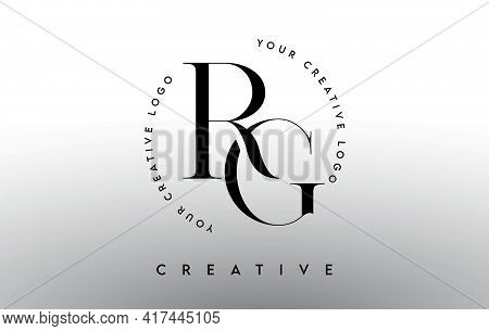 Rg Letter Logo Design With Serif Typography Font And Elegant Modern Look In Black And White Colors V