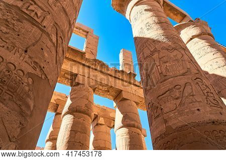 Luxor, Egypt - January 30, 2021 - Famous Landmark In The World Near The Nile River And Luxor