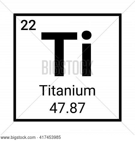 Titanium Periodic Element Icon. Titanium Symbol Chemistry