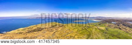Aerial View Of Dunmore Head By Portnoo In County Donegal, Ireland.