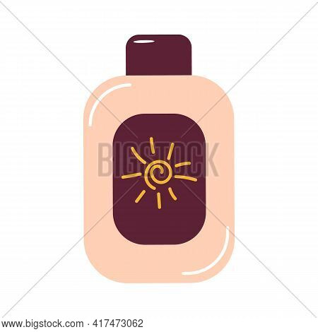 Body Lotion Protects From The Sun. Skin Cream. Tanning Oil. Isolated Background. Stock Vector Illust