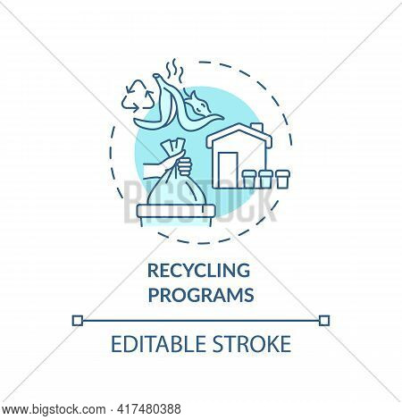 Recycling Programs Concept Icon. Effectively Manage Waste In Correct Way. Green Hotel Posibilities I