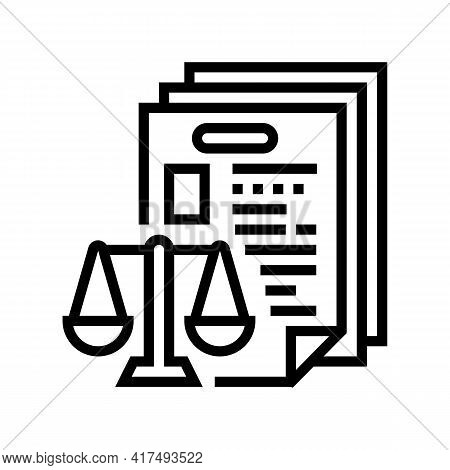 Bureaucracy Law Dictionary Line Icon Vector. Bureaucracy Law Dictionary Sign. Isolated Contour Symbo