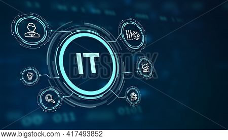 It Consultant Presenting Tag Cloud About Information Technology 3d Illustration