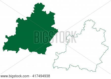Bidar District (karnataka State, Republic Of India, Gulbarga Division) Map Vector Illustration, Scri