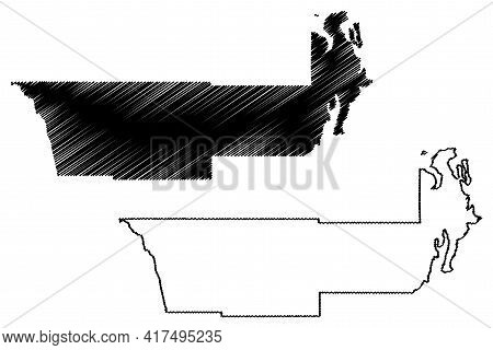 Jefferson County, State Of Washington (u.s. County, United States Of America, Usa, U.s., Us) Map Vec