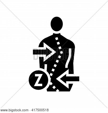 Z-shaped Scoliosis Glyph Icon Vector. Z-shaped Scoliosis Sign. Isolated Contour Symbol Black Illustr