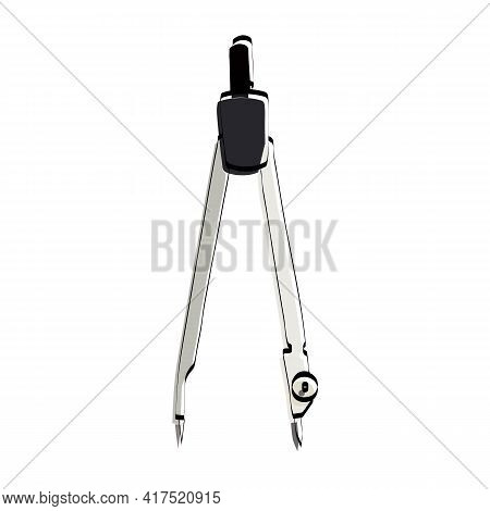 Stationery. Drawn Compasses. Vector Illustration.stationery. Drawn Compasses. Vector Illustration.