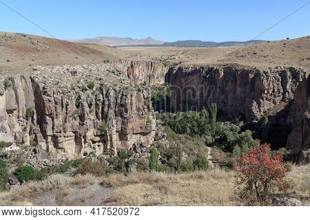 Ihlara Valley, Turkey - October 5, 2020: This Is The Melendi Creek Canyon In The Ihlara Valley, Whic