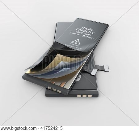 Li-ion Cell Battery Structure, Clipping Path Included, 3d Illustration