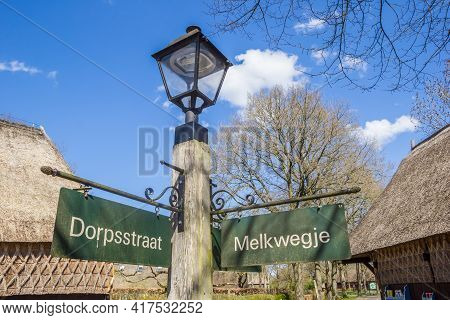 Old Sign With Street Names In Orvelte, Netherlands