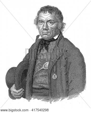 Portrait of Frans Naerebout. His name in the bottom margin.