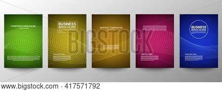 Cover Geometric Minimal. Set. Vector Abstract Line Pattern For Poster Design. Set Of Templates For B