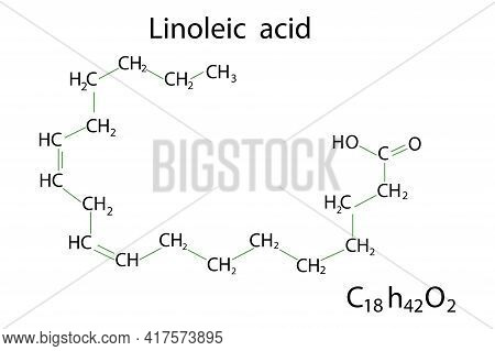Linoleic Acid. Linoleic Acid, Great Design For Any Purposes. Vector Illustration. Eps 10.