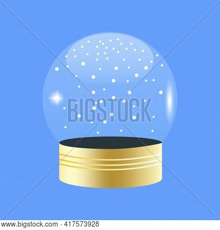 Christmas Ball. Christmas Background. Blue Background. Holiday Winter Design. Vector Illustration. S